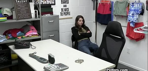  Spoiled big tit slut thief rides officers cock